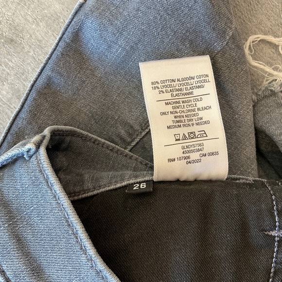 Hudson Gracie Cutoff Denim Shorts In Dystopia Grey Women’s Size 26 - Picture 8 of 8